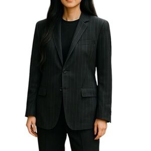 Versace Collection Wool Blend Blazer Black
